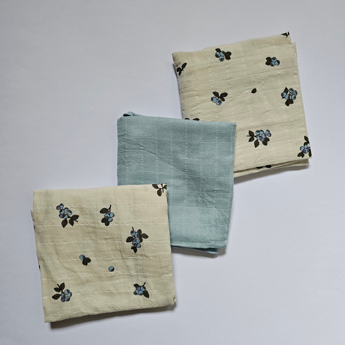 Komplet 3 muslin tetra pleničk (60x60 cm) MODRA