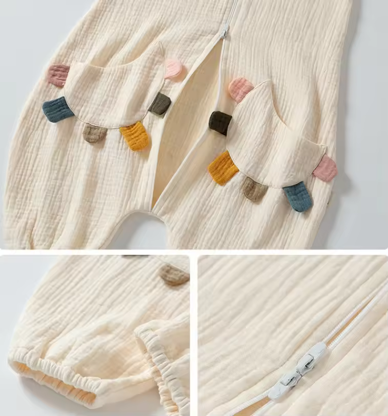 Muslin otroška spalna vreča z nogicami – 0.5 tog